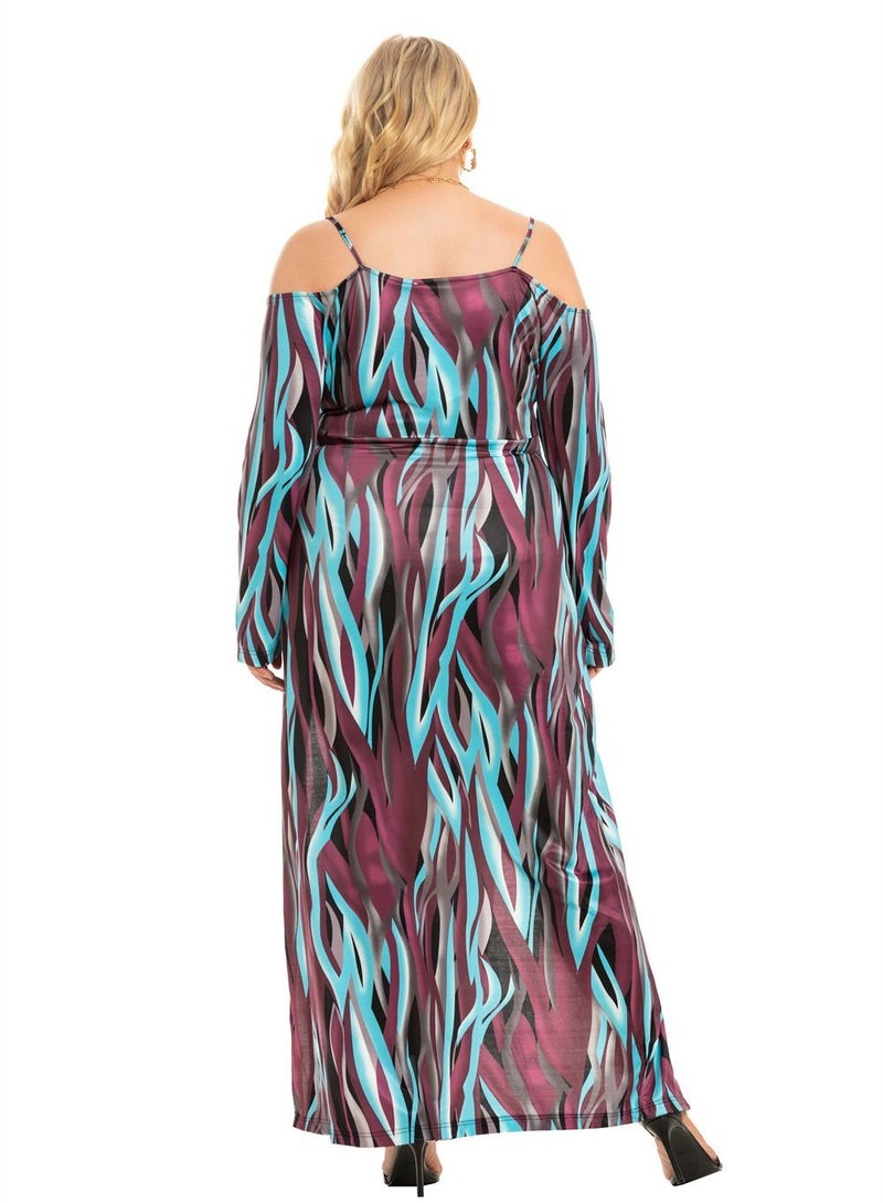 Loquat New Summer Plus-size Women's Dress Slit Long Skirt Multicolour  - Image 2