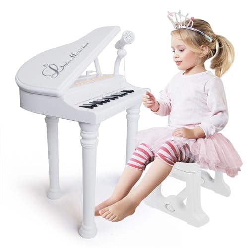 Love&Mini LoveMini Piano Toy Keyboard 31 Keys for Age 3 Year Old Girls Boys Birthday Gifts Kids Keyboard Toy Instruments Piano with Microphone and Stool - Image 1