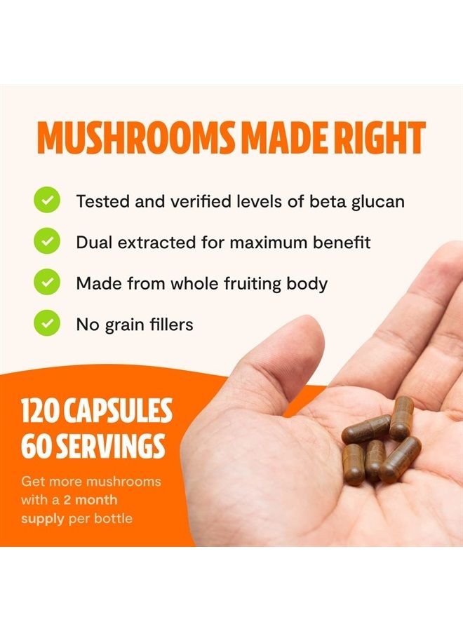 FreshCap Mushrooms FreshCap Chaga Capsules - Antioxidant, Digestive Health, Immune Support - 120 Capsules (60 Servings) - Dual Extracted - Wild Harvested and Organic Mushroom Supplement - Image 4