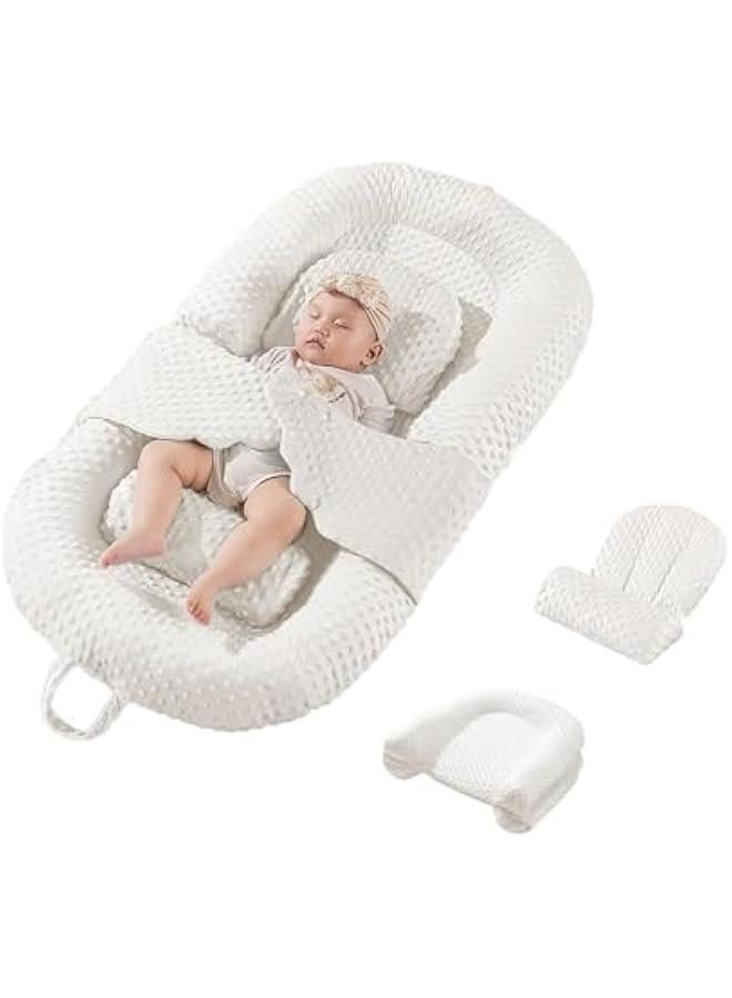 Baby Nest,Portable Baby Lounger Pillow With fixed straps,Anti-Vomiting Baby Pillow,Removable Infant Lounger for Home and Travel,Two-Sided Designs,Machine Washable - Image 1