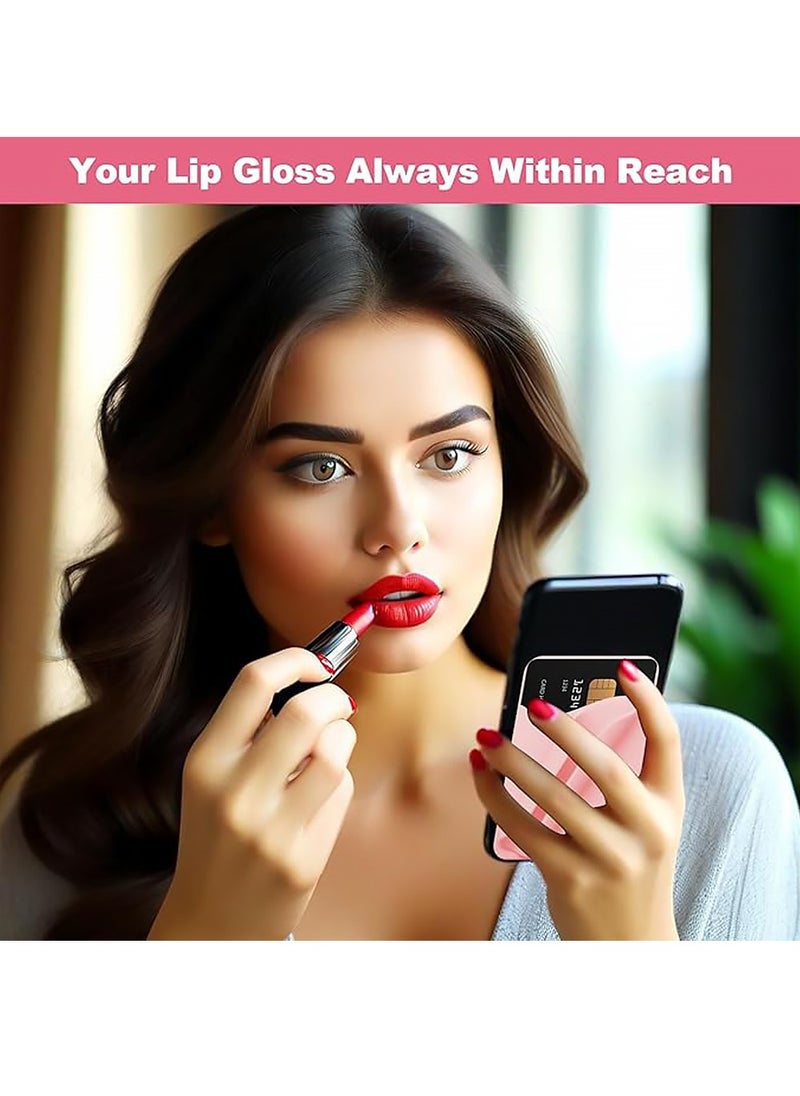 X-level Lip Gloss Holder Card Holder Phone Case Lipstick Lip Glaze Phone Wallet Stick On Silicone Cell Phone Card Holder and Lip Balm Holder for iPhone16/15/14 Series and Samsung Galaxy S25/S24/23 Series  - Image 4