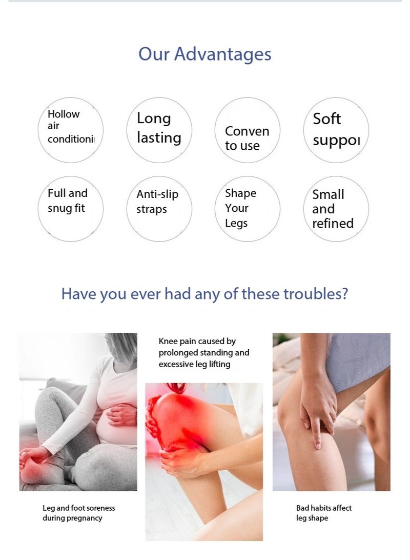 SKT Shiketro Pregnancy-Specific Knee Pillow with Straps, Side Sleeping Support for Knees, Prevents Sports Injuries, Made of Memory Foam, Shapes and Shaps Legs (Gray Gold) - Image 5