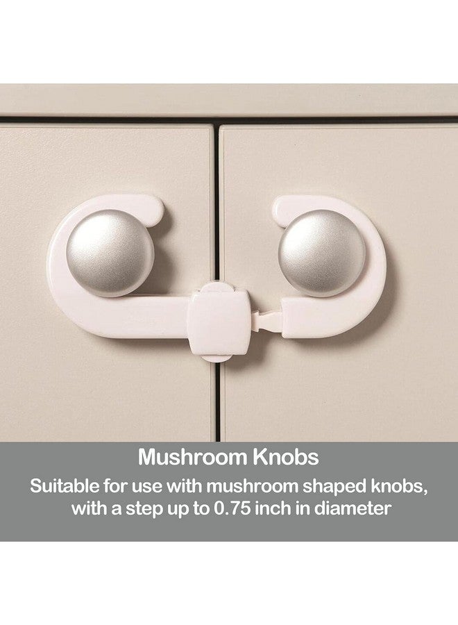Dreambaby Secure -A-Lock - Child Proof Sliding Safety Locks - Suitable for Mushroom Knobs & D-Shaped Cabinet Door Handles - White - Model L712 - Image 3