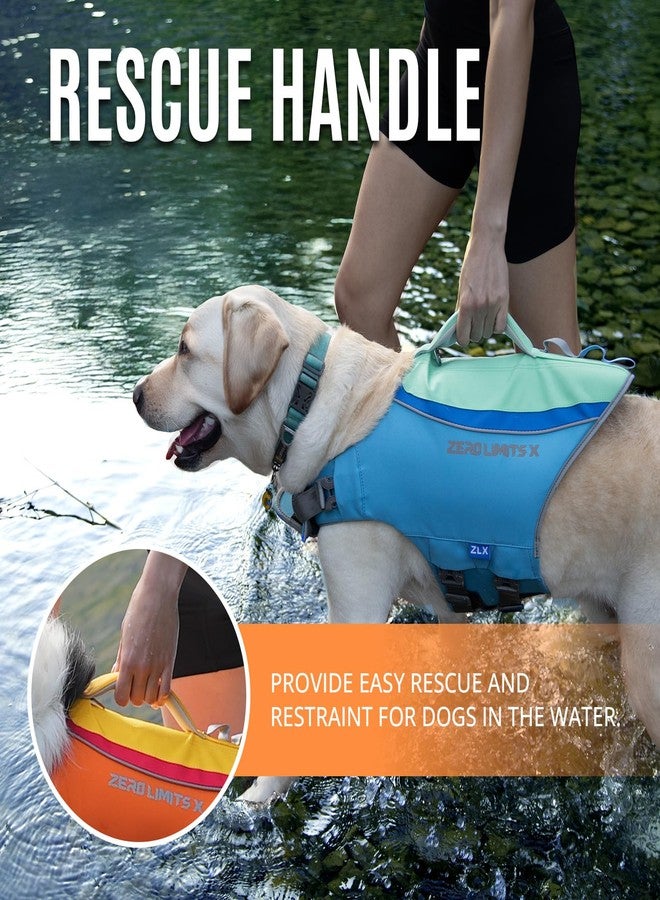 ZLX Dog Life Jacket, High Buoyancy Dog Life Vest with Secure Handle, Ripstop Lifejacket for Swimming, Boating, Water Safety, Adjustable Lightweight Floating Pet Preserver, Large, Orange - Image 4
