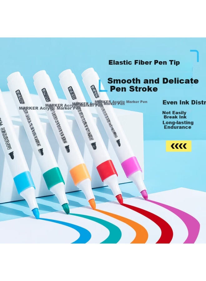 JD.com Jd Jingzao 24 Colors Acrylic Marker Pen Student Quick-drying Non-bleeding Paper Non-fading Color Zhengzi Watercolor Pen Skin Washable Pp Boxed Painting Pen Stackable Marker Pen - Image 2