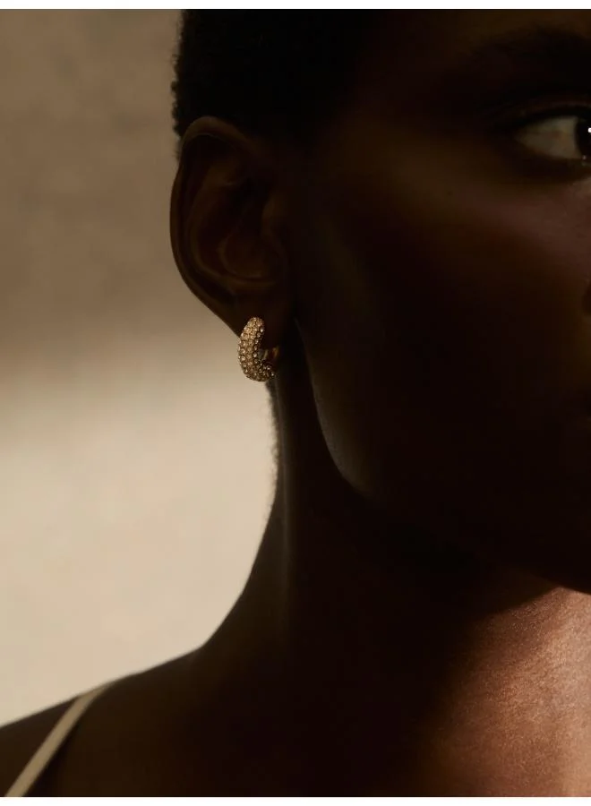 ريس Amelia: Pave Huggie Earring