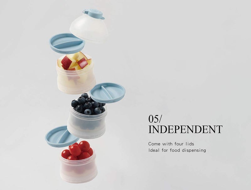 Simba Twist-Lock Stackable Milk Powder Formula Dispenser and Snack Storage Containers, Blue (BPA Free) - Image 2