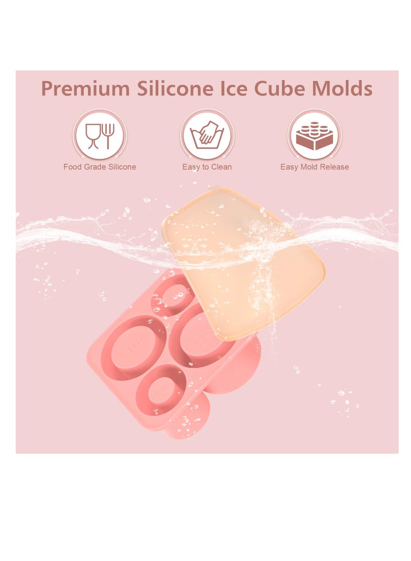 Excefore Ice Cube Tray for Stanley Cup, Silicone Ice Cube Molds for Stanley Tumbler Cup, Ice Cube Trays with Lids for Chilling Drinks, Coffee, Pink - Image 4