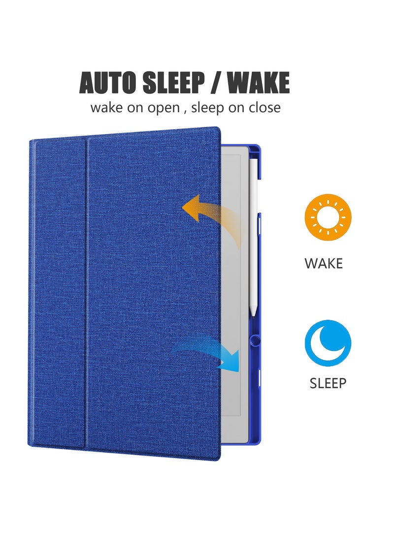My Choice Remarkable Paper Pro 11.8”, Slim Hard Back Shell Protective Auto Sleep/Wake Book Folio Cover with Pen Holder for Remarkable Paper Pro Tablet 2024 Released, Blue - Image 4