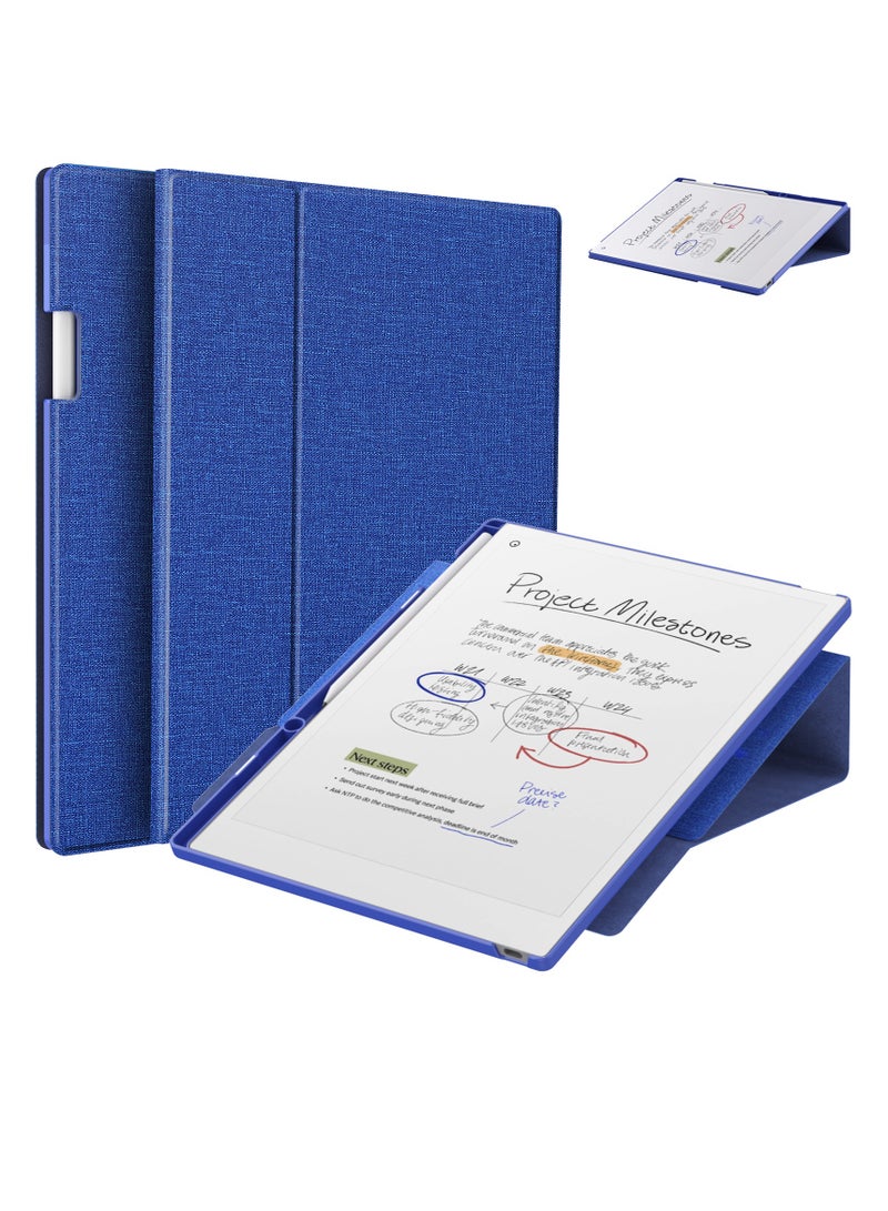 My Choice Remarkable Paper Pro 11.8”, Slim Hard Back Shell Protective Auto Sleep/Wake Book Folio Cover with Pen Holder for Remarkable Paper Pro Tablet 2024 Released, Blue - Image 1