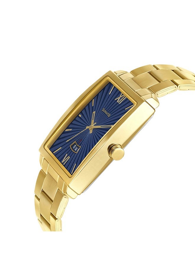 Sonata Quartz Analog with Date Stainless Steel Strap Watch for Men-NS7143YM01 - Image 3