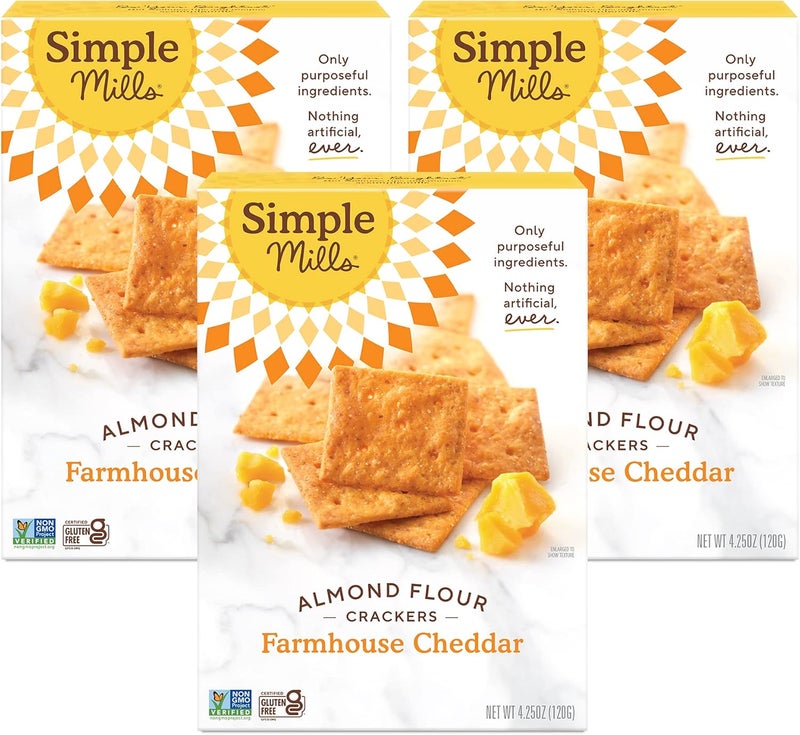 Simple Mills Farmhouse Cheddar Almond Flour Crackers - Image 1