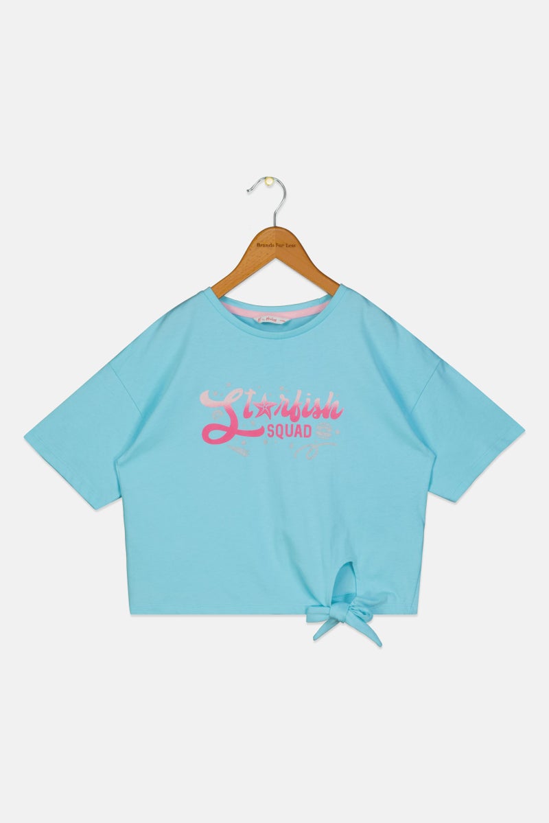 Hamleys Kids Girl Graphic Print Short Sleeve Top, Blue - Image 3