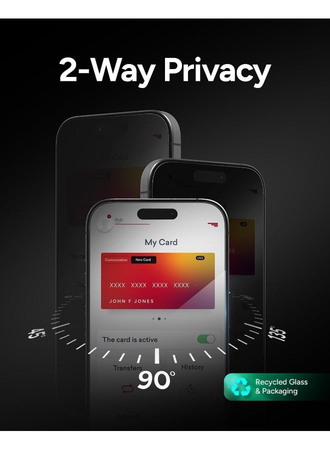 ZAGG InvisibleShield Glass Elite Privacy Anti-Glare Screen Protector for iPhone 16 Pro Max Black - Image 5