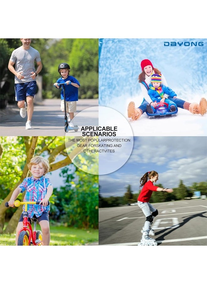 Occuwzz - Children's roller skating protective gear full set (black helmet + protective gear set matte) - Image 1