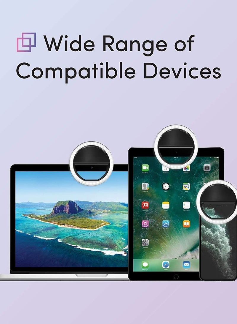 Rechargeable 36-LED Selfie Ring Light Black - Image 3