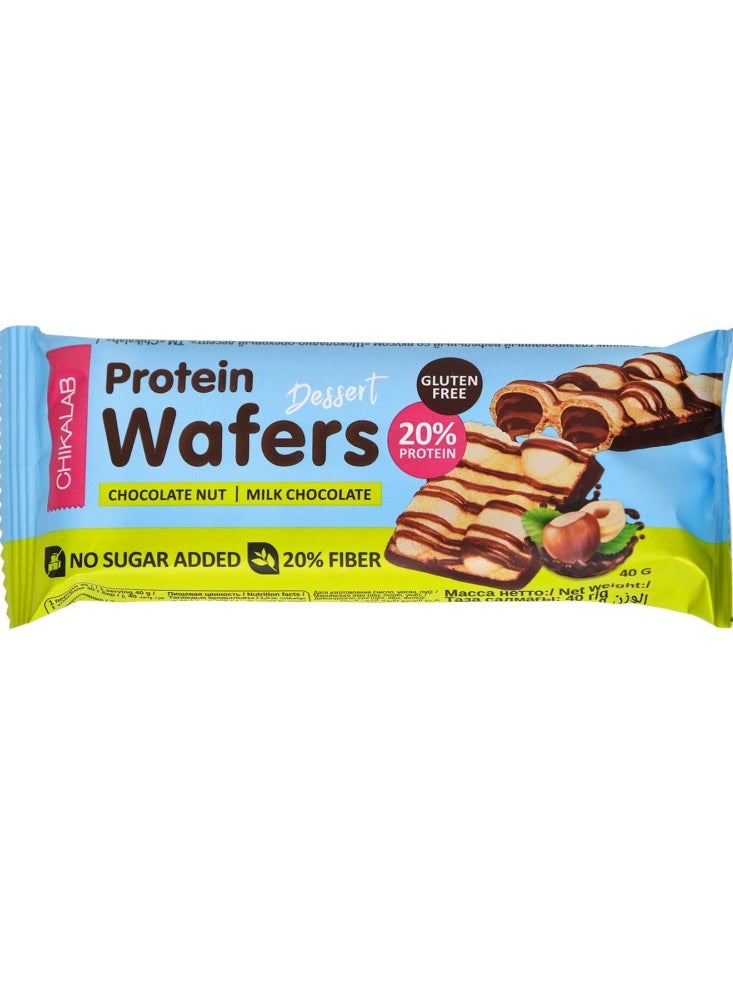 Chikalab - Protein Wafers Choco Nut+Milk Choco 40g - Image 1