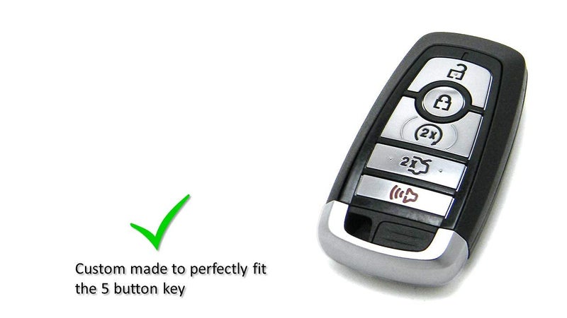 Autobase Silicone Key Fob Cover Compatible with 2025 2024 Ford Explorer Mustang Expedition Bronco F-150 Raptor Fusion F250 F350 F450 F550 Edge | Car Accessory | Key Protection Case 2 Pcs (Black) - Image 3