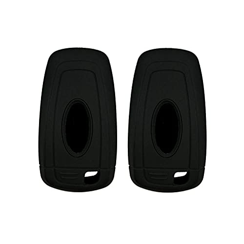 Autobase Silicone Key Fob Cover Compatible with 2025 2024 Ford Explorer Mustang Expedition Bronco F-150 Raptor Fusion F250 F350 F450 F550 Edge | Car Accessory | Key Protection Case 2 Pcs (Black) - Image 5