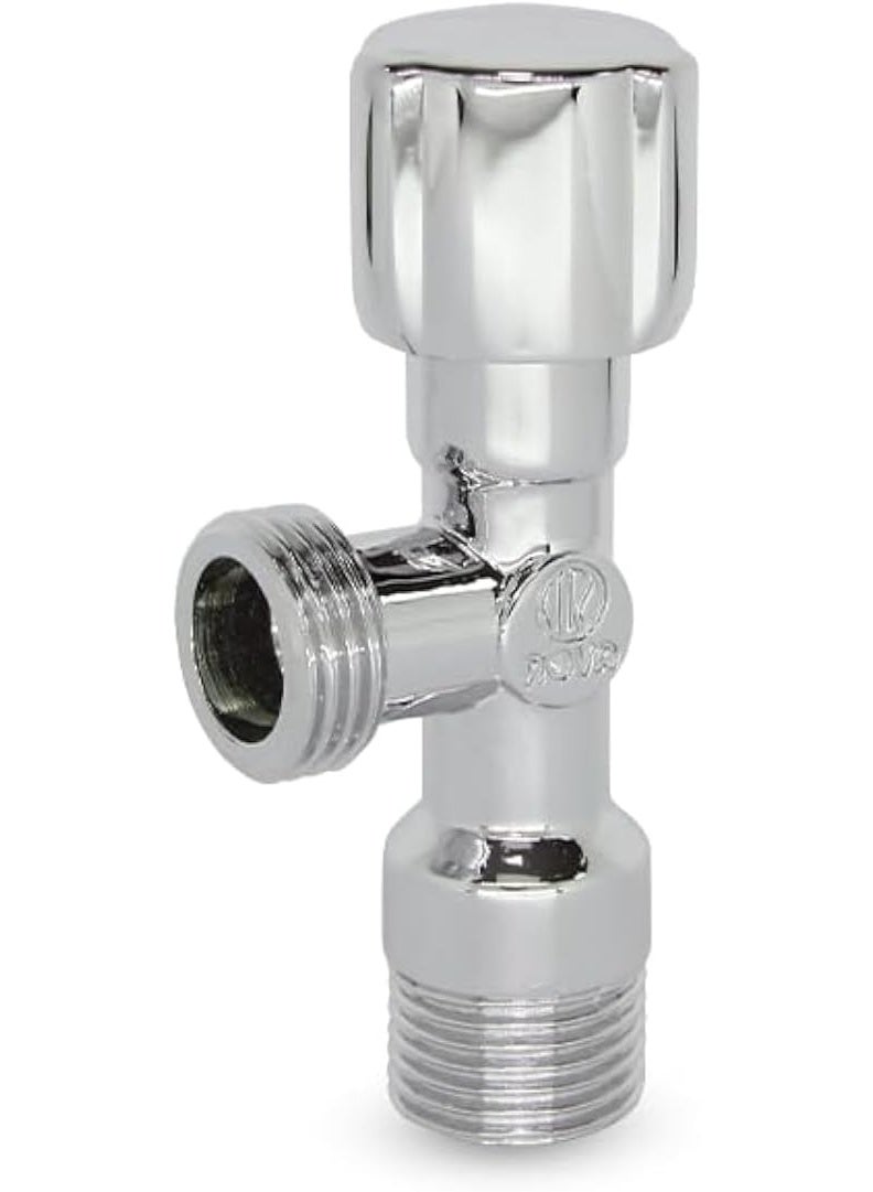 Half-Inch Angle Valve, 3-way, Shiny Chrome, G 1/2" - Image 1