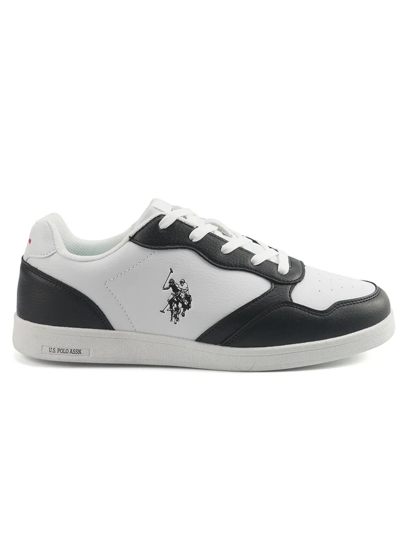 Men's White and Black Sneakers, Stylish Contrast Design for Sporty Everyday Looks
