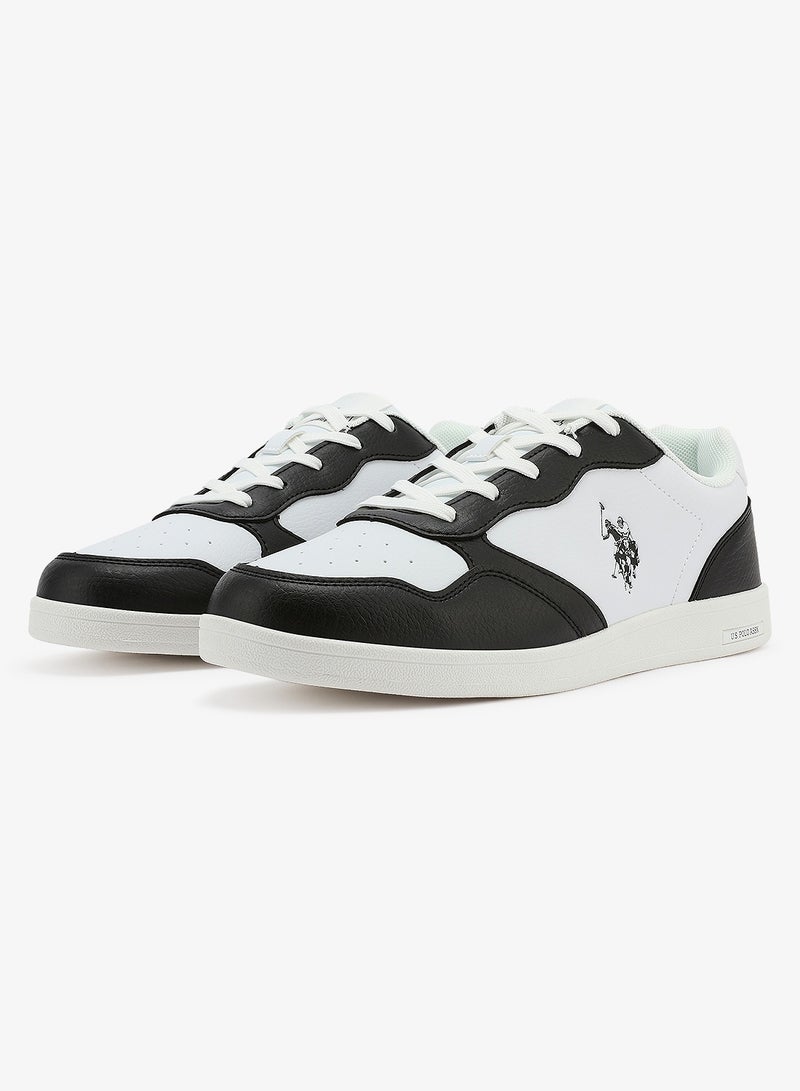 U.S. Polo Assn. Men's White and Black Sneakers, Stylish Contrast Design Shoes for Sporty Everyday Looks - Image 4