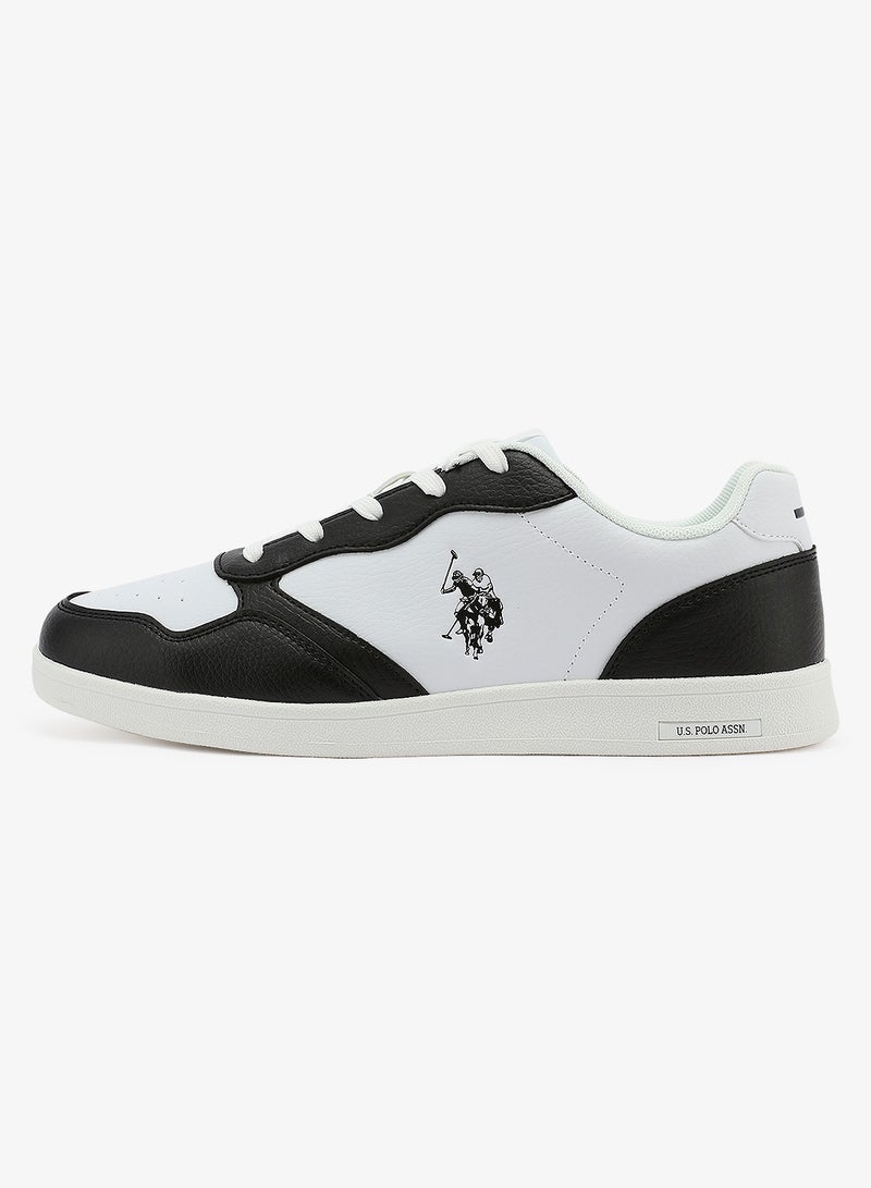 U.S. Polo Assn. Men's White and Black Sneakers, Stylish Contrast Design Shoes for Sporty Everyday Looks - Image 2