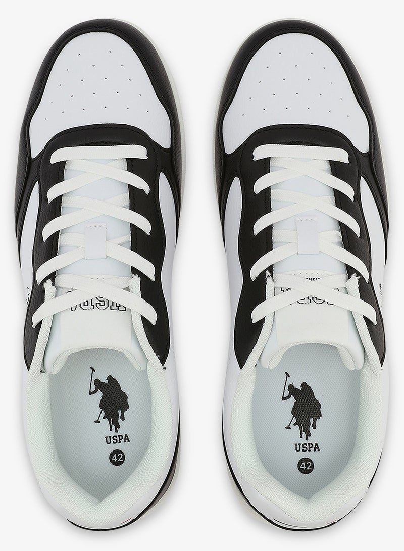 U.S. Polo Assn. Men's White and Black Sneakers, Stylish Contrast Design Shoes for Sporty Everyday Looks - Image 5
