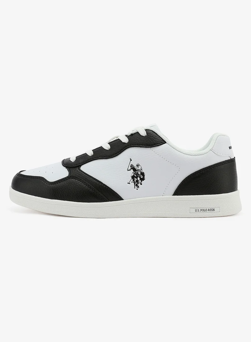 U.S. Polo Assn. white Men's White and Black Sneakers, Stylish Contrast Design Shoes for Sporty Everyday Looks for Men | Best Price UAE