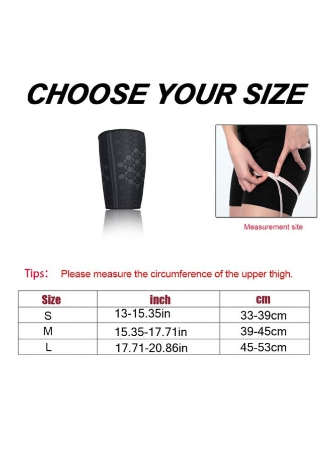 FDTY أكمام ضغط الفخذ (زوج واحد)، أكمام ضغط لتخفيف الألم في الفخذين والعضلات الفخذية والتعافي منها، دعامة الفخذ أكمام علوية مانعة للانزلاق للرجال والنساء، رائعة للجري - Image 4