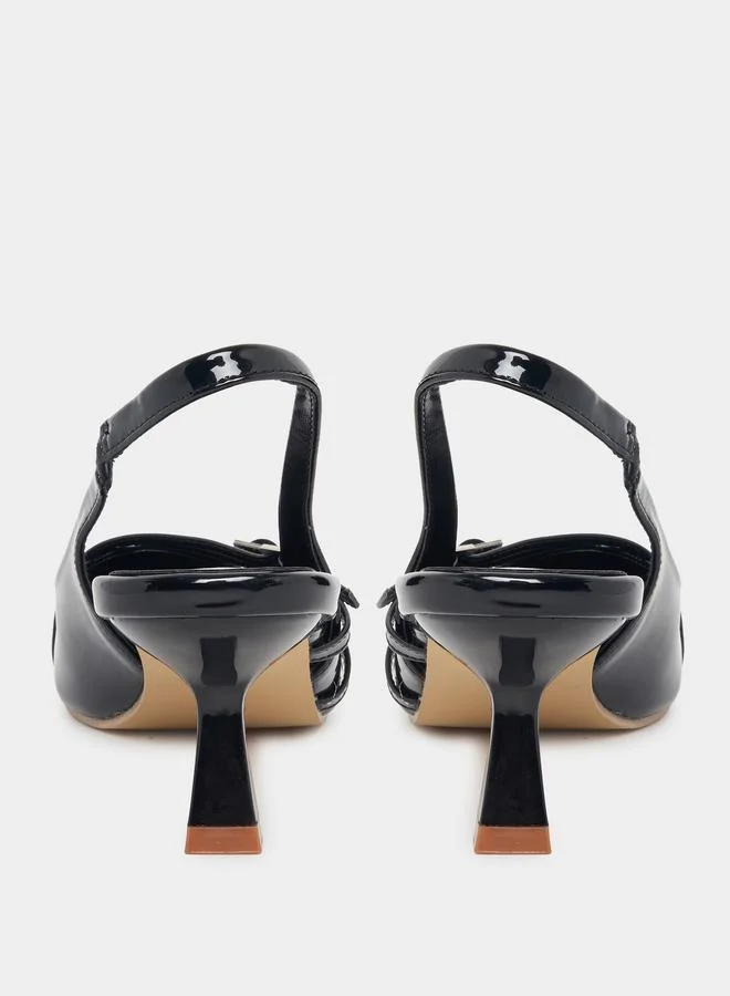 Styli Buckle Strap Detail Slingback Pumps