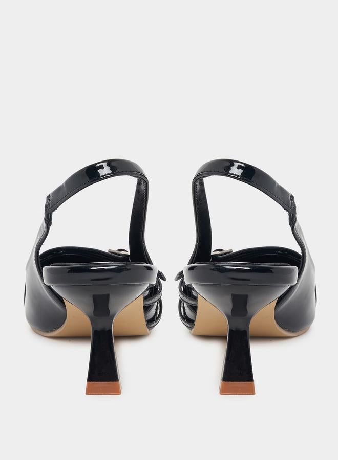 Styli Buckle Strap Detail Slingback Pumps  - Image 5