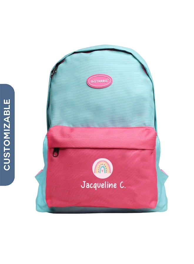 Share the Love Personalised Backpack for Kids in Rainbow Design - Image 1