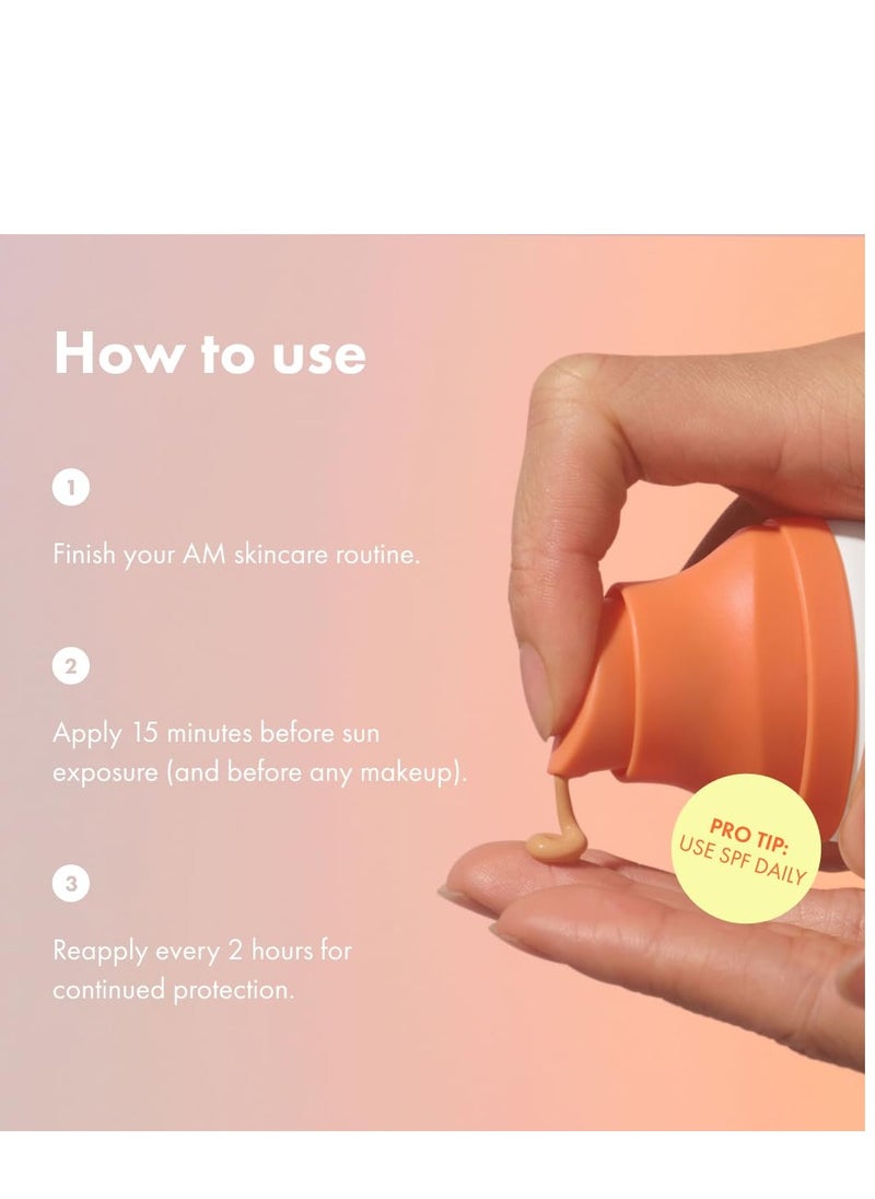 Force Shield Superlight Apricot Sunscreen from Hero Cosmetics - Broad Spectrum Everyday Mineral SPF 30 with Apricot Pigments - No Added Fragrance, No Sulfates, No Parabens (50 ml)