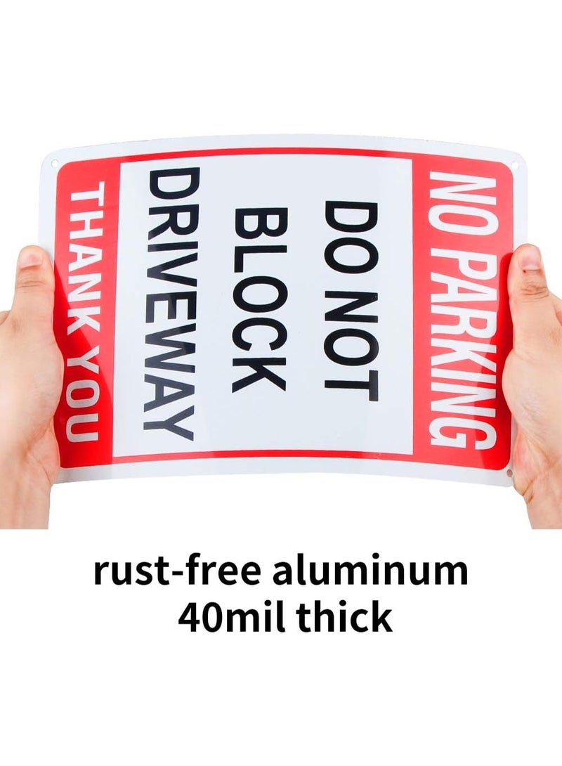 ARS 3 Pack No Parking Do Not Block Driveway Sign 10"x 7" .04" Aluminum Reflective Sign Rust Free Aluminum-UV Protected and Weatherproof - Image 5