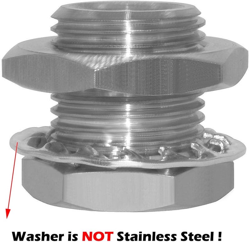beduan 1/4" NPT Stainless Steel Female Bulkhead Coupler Thru-bulk Full Female Thread Pipe Fitting (Pack of 2) - Image 2
