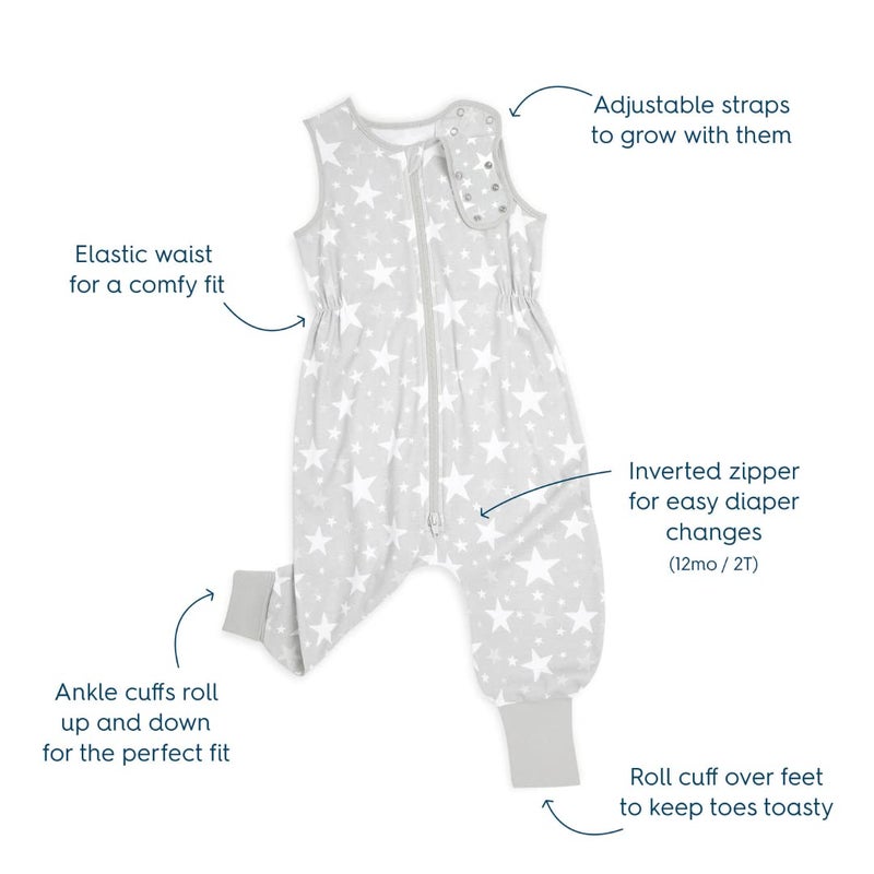 HALO Sleepsack Toddler Sleeping Bag, 100% Cotton Wearable Blanket, TOG 0.5, in The Stars, 2T - Image 2