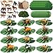 Silipull 89 Pcs Jungle Party Decorations Set Includes 28 Safari Animals 48 Tropical Palm Leaves 12 Wood Slices 1 Artificial Moss Table Centerpieces for Wedding Hawaiian Luau Jungle Safari - Image 2