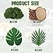 Silipull 89 Pcs Jungle Party Decorations Set Includes 28 Safari Animals 48 Tropical Palm Leaves 12 Wood Slices 1 Artificial Moss Table Centerpieces for Wedding Hawaiian Luau Jungle Safari - Image 4