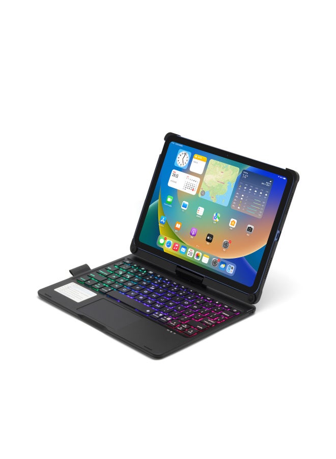 لجهاز IPad 10 Generation 10.9 كمبيوتر لوحي يدور 360 درجة مع لوحة مفاتيح بلوتوث تعمل باللمس Piad 11 بإضاءة خلفية - اللون: رمادي فضائي (لوحة مفاتيح بلوتوث بإضاءة خلفية تعمل باللمس تدور 360 درجة) - نوع - Image 4