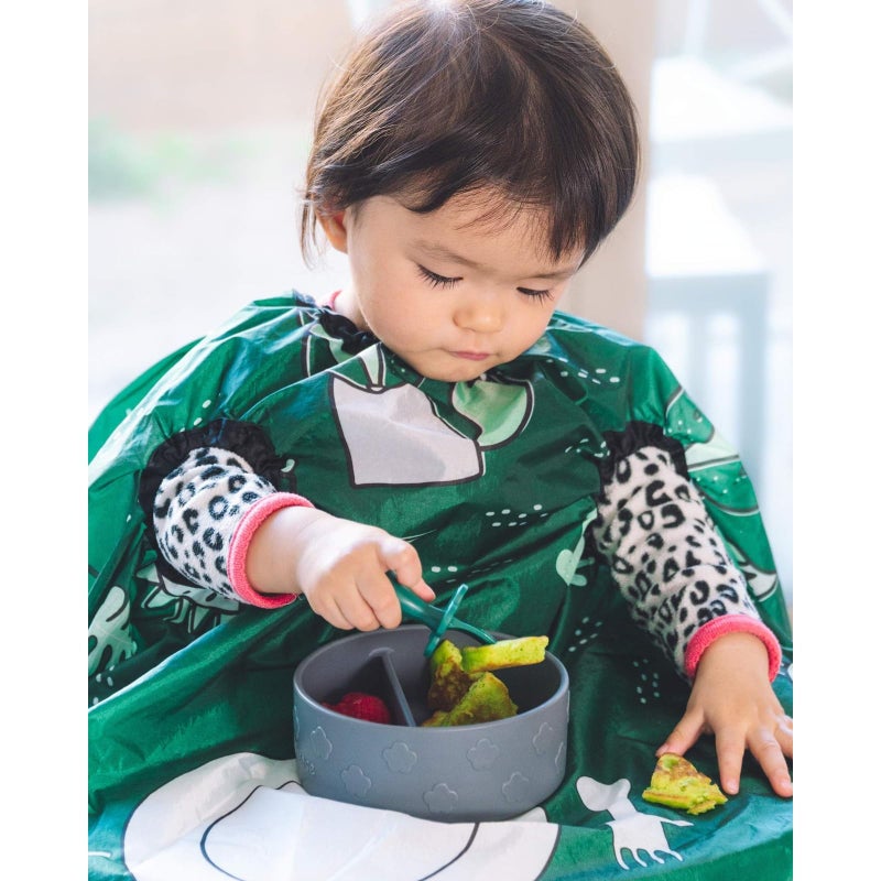 grabease Allover Waterproof Bib for Self-Feeding Infants and Toddlers, Machine Washable, Ages 6-24 Months, Forest Green - Baby Bibs - Image 3