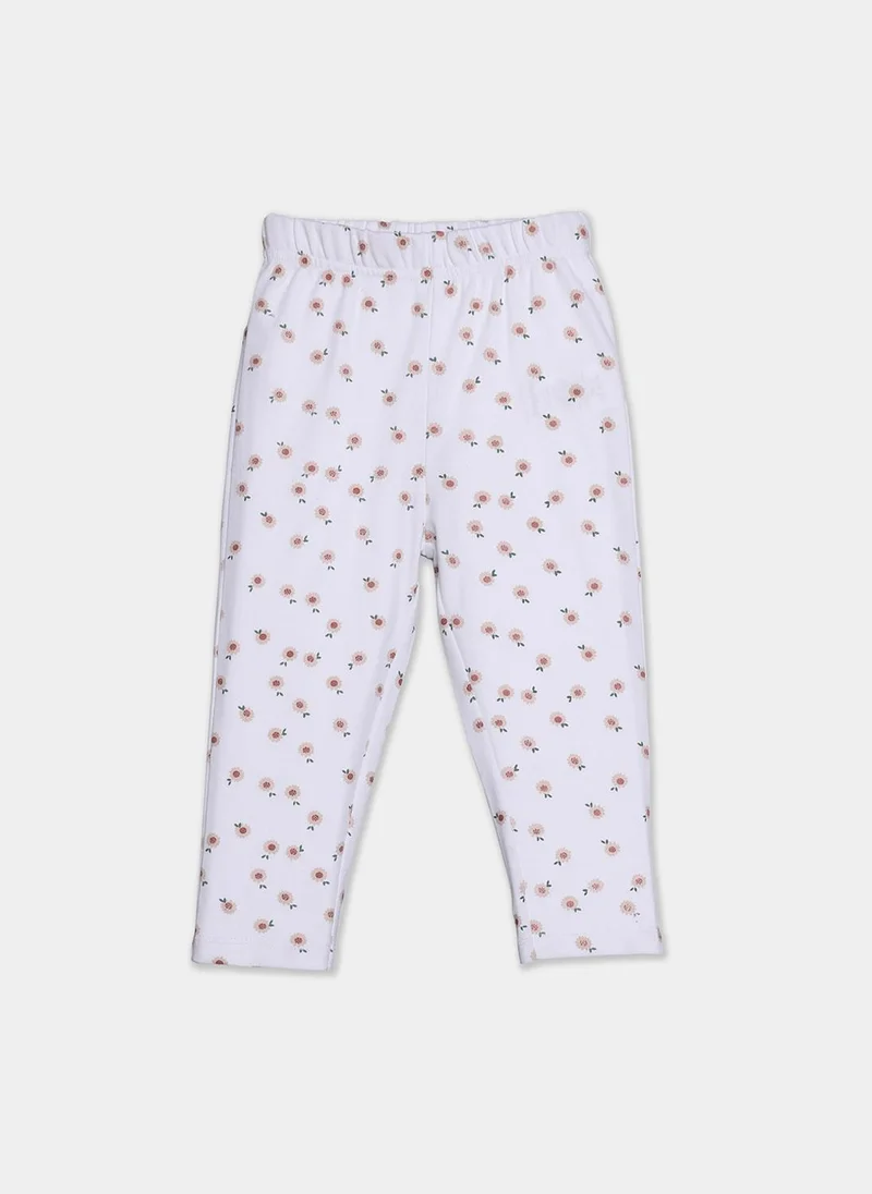 Nautinati  Nautinati Embroidered Cream Top And Floral White Leggings Set For Infant Girls for Women | Best Price UAE