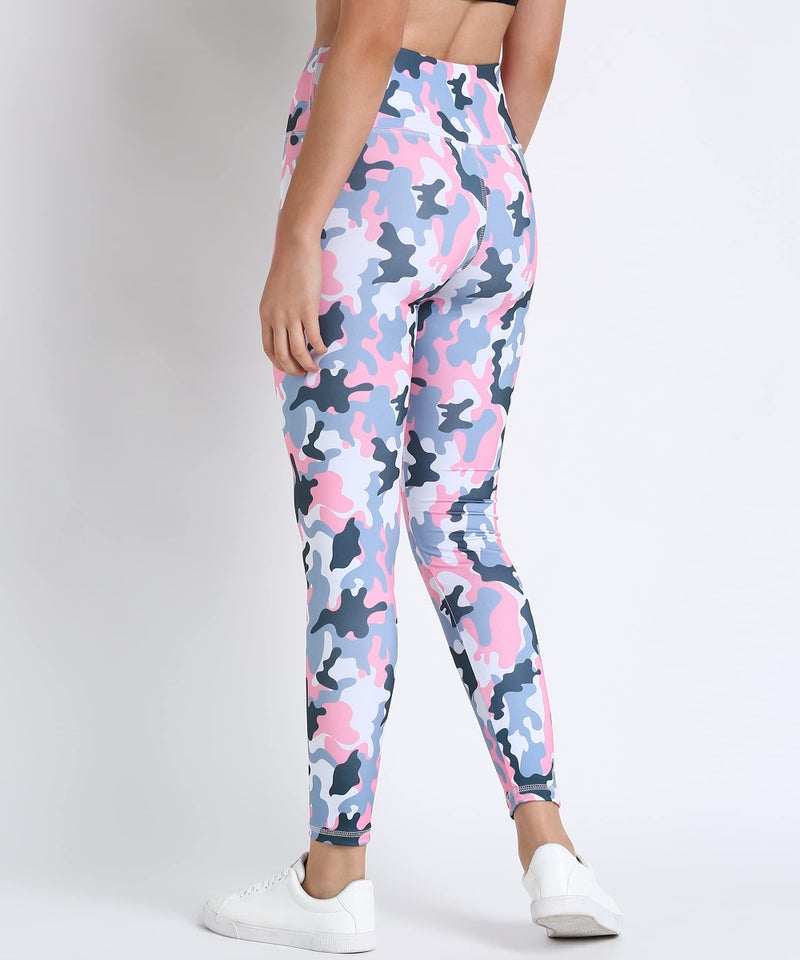Rock Paper Scissors Women's Skinny Fit Polyester Blend High Rise Leggings (ONSWG-TIGHTS-ARMYPINK-XS_Pink Camouflage_XS) - Image 2