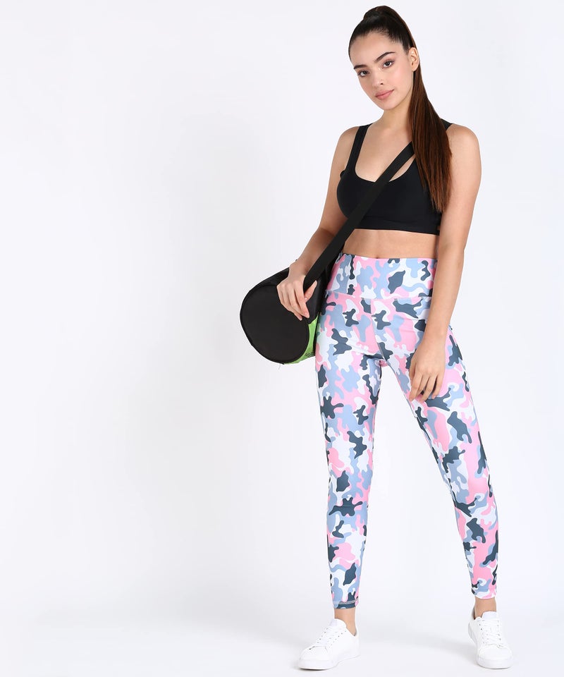 Rock Paper Scissors Women's Skinny Fit Polyester Blend High Rise Leggings (ONSWG-TIGHTS-ARMYPINK-XS_Pink Camouflage_XS) - Image 3