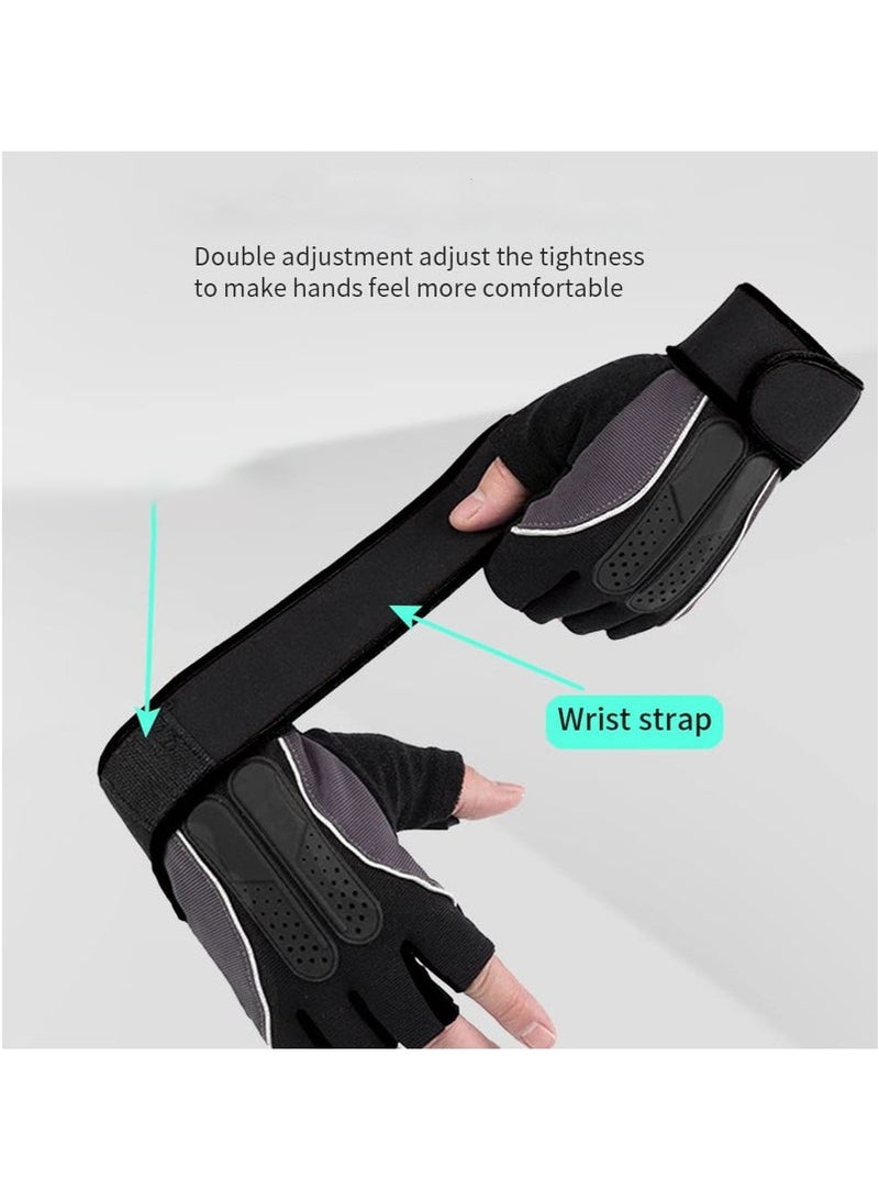 أس تس إل قفازات رفع الاثقال وركوب الدراجات والتمرين للرجال والنساء، مع سيليكون غير قابل للانزلاق ودعم المعصم حزام فيلكرو قابل للتعديل، مناسبة لتدريب اللياقة البدنية ورفع الاثقال - Image 4
