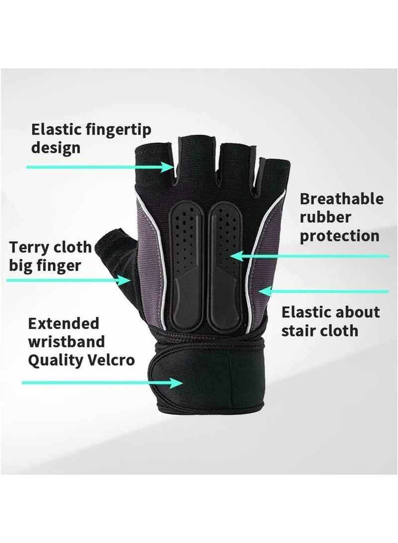 أس تس إل قفازات رفع الاثقال وركوب الدراجات والتمرين للرجال والنساء، مع سيليكون غير قابل للانزلاق ودعم المعصم حزام فيلكرو قابل للتعديل، مناسبة لتدريب اللياقة البدنية ورفع الاثقال - Image 2