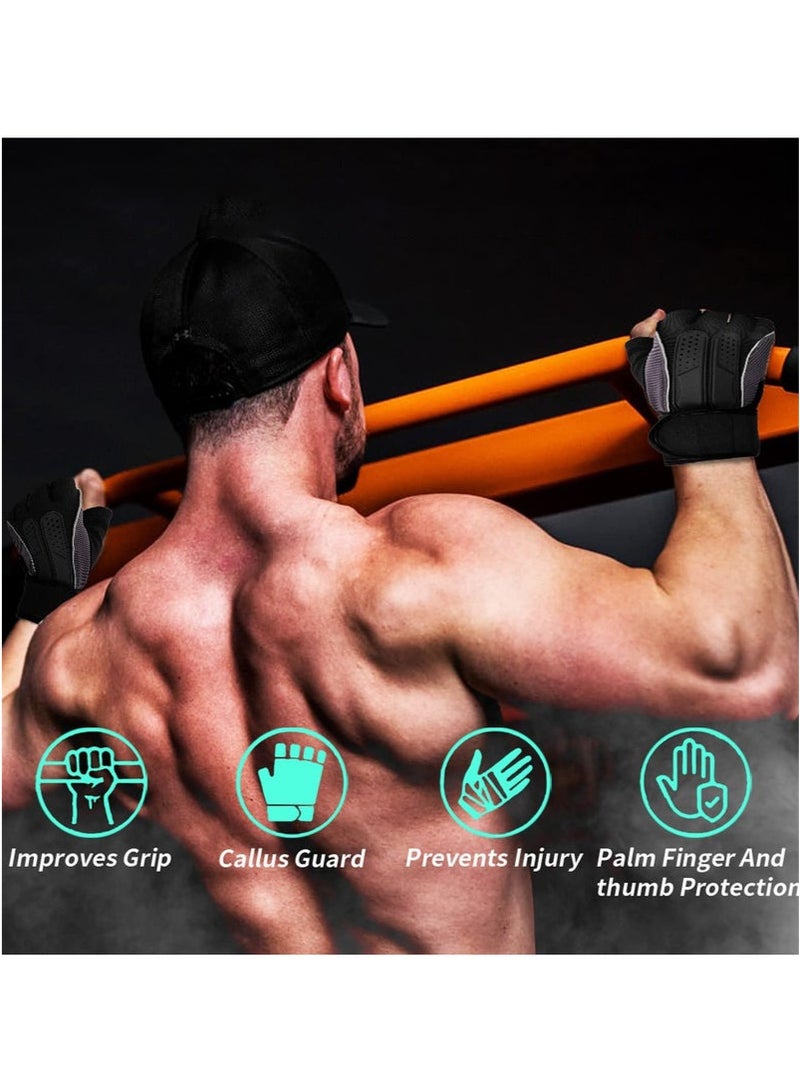 أس تس إل قفازات رفع الاثقال وركوب الدراجات والتمرين للرجال والنساء، مع سيليكون غير قابل للانزلاق ودعم المعصم حزام فيلكرو قابل للتعديل، مناسبة لتدريب اللياقة البدنية ورفع الاثقال - Image 5