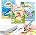 TECJOE 3 Pack Paint with Water Coloring Books for Toddlers Mess Free Watercolor Painting Set with 6 Brushes Travel Art Craft Activities Toys Birthday Gifts for Kids Ages 38 Forest Sea Princess - Image 3