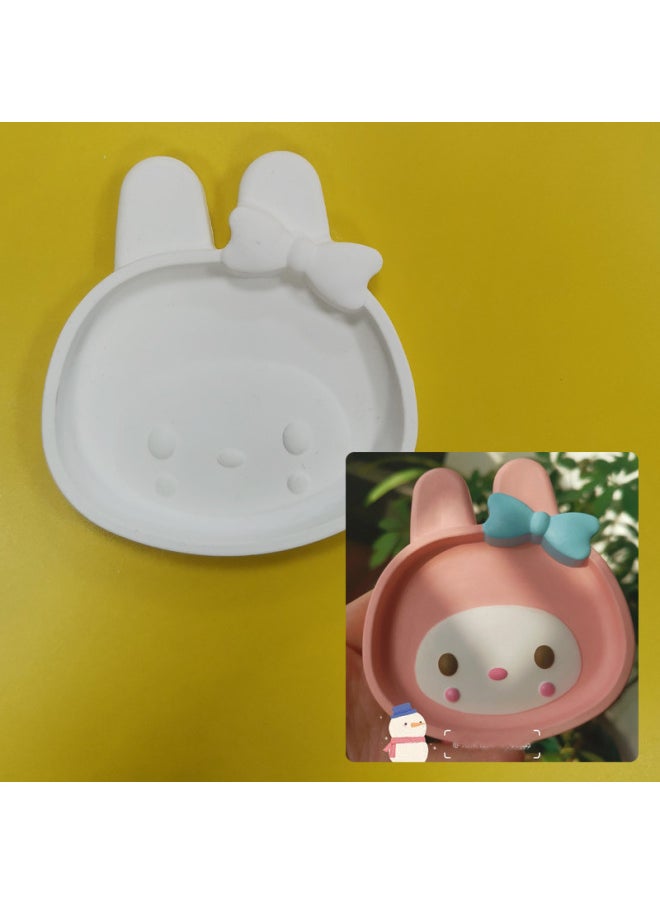 xozgdovg Liou Kulomi Gypsum Relief Painting Pendant Children's Handmade DIY Graffiti Doll Cinnamon Dog Aromatherapy Listing-Color:Melody Storage Tray-white Embryo  - Image 1