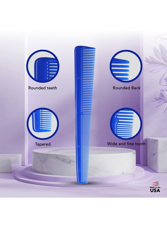 Styling Gear #131 Set of 12 Tapered Hair Cutting Styling Combs Twist Braid Flexible Ideal for Barber Hairstylists Men and Women (Royal Blue) - Image 4